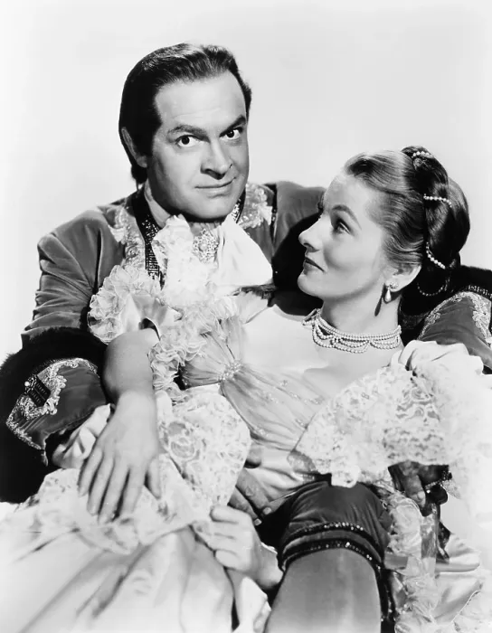 Framed Print : CASANOVA'S BIG NIGHT, from left: Bob Hope, Joan Fontaine, 1954