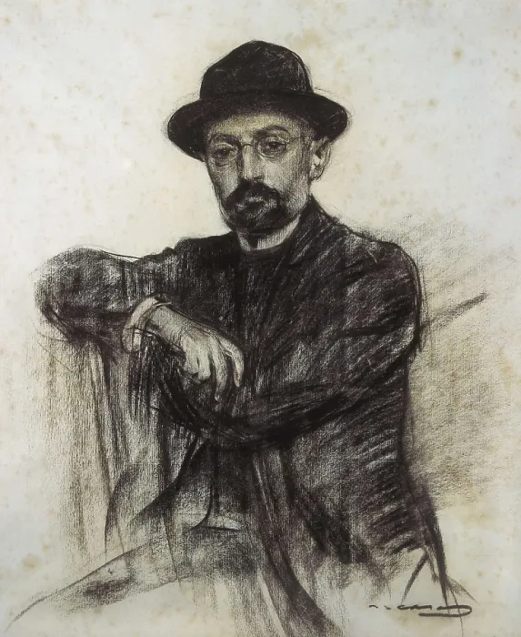 Framed Print : CASAS i CARBO, Ramn (1866-1932). Portrait of Unamuno. ca. 1900. Modernism. Drawing. SPAIN. Barcelona. National Art Museum of Catalonia. AISA / Everett Collection**US SALES ONLY**