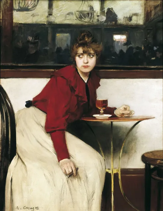 Framed Print : CASAS i CARBO, Ramn (1866-1932). At the Moulin de la Galette or La Madeleine. 1892. Modernism. Oil on canvas. SPAIN. Monistrol de Montserrat. Museum of Montserrat