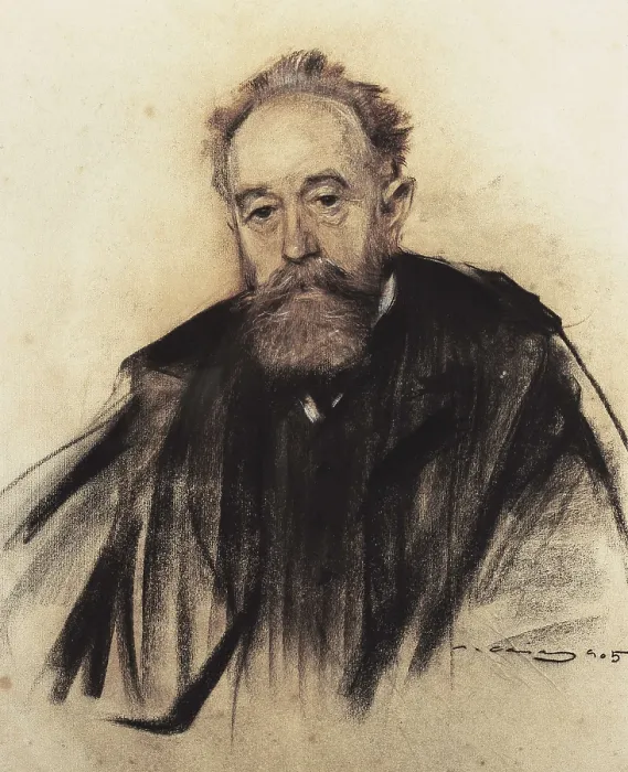 Framed Print : CASAS i CARBO, Ramn (1866-1932). Portrait of Aureliano de Beruete. 1905. Modernism. Drawing. SPAIN. Barcelona. National Art Museum of Catalonia