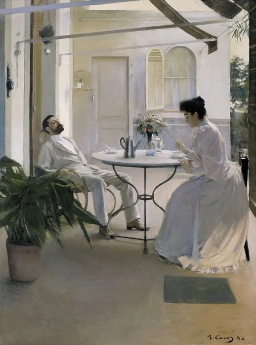 Framed Print : CASAS i CARBO, Ramn (1866-1932). Interior in the open air. 1892. Modernism. Oil on canvas. Private Collection. AISA / Everett Collection**US SALES ONLY**
