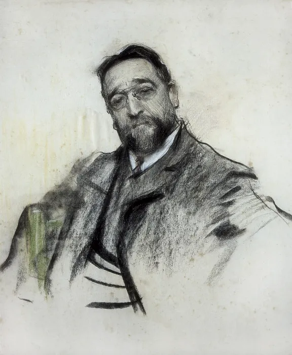 Framed Print : CASAS i CARBO, Ramon (1866-1932). Portrait of Ruperto Chapi. ca. 1904. Modernism. Drawing. SPAIN. Barcelona. National Art Museum of Catalonia