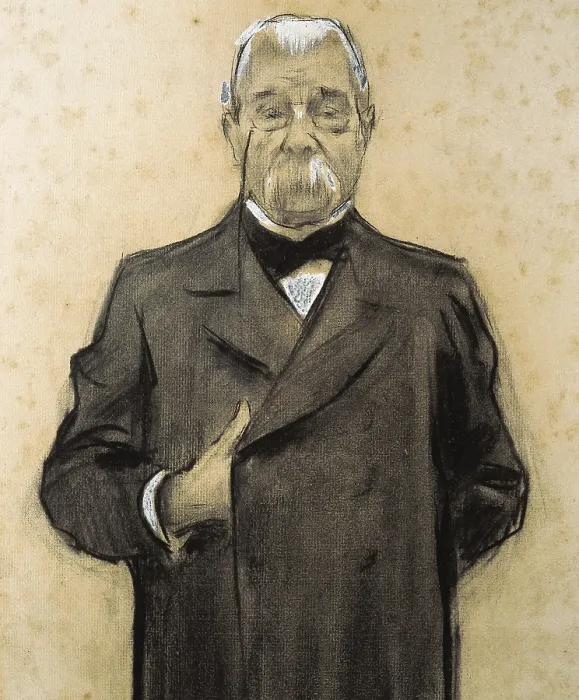 Framed Print : CASAS i CARBO, Ramon (1866-1932). Portrait of Manuel DurAn y Bas. 1899 - 1905. Detail. Charcoal and pastel. Modernism. Drawing. SPAIN. Barcelona. National Art Museum of Catalonia