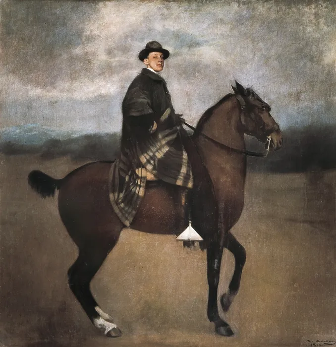 Framed Print : CASAS i CARBO, Ramon (1866-1932). Equestrian portrait of king Alfonso XIII. 1905. SPAIN. Segovia. Riofrio Palace. Modernism. Oil on canvas. - P