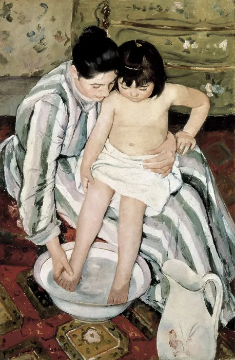 Framed Print : CASSATT, Mary Stevenson (1845-1926). The Child's Bath. 1893. Impressionism. Oil on canvas. UNITED STATES OF AMERICA. Chicago. Art Institute of Chicago Framed Print : CASSATT, Mary Stevenson (1845-1926). The Child's Bath. 1893. Impressionism. Oil on canvas. UNITED STATES OF AMERICA. Chicago. Art Institute of Chicago