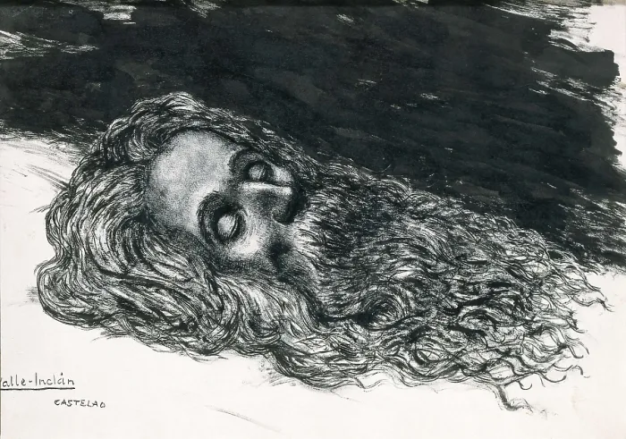 Framed Print : CASTELAO, Daniel Alfonso Rodrguez (1886-1950). Valle Inclan on his deathbed. Drawing. SPAIN. Pontevedra. Pontevedra Museum. AISA / Everett Collection**US SALES ONLY**