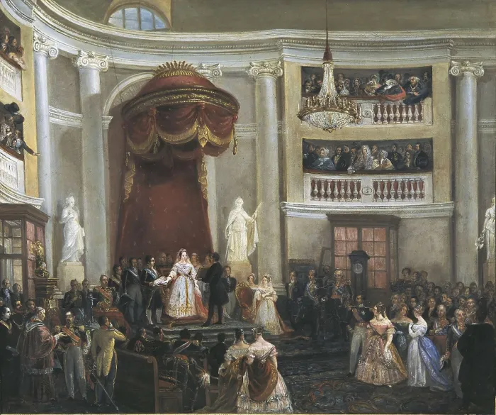 Framed Print : CASTELARO PEREA, Jos (1801-1873). Isabella II swearing the Constitution. 1844 Framed Print : CASTELARO PEREA, Jos (1801-1873). Isabella II swearing the Constitution. 1844