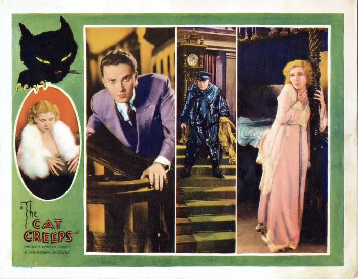 Framed Print : THE CAT CREEPS, lobbycard, from left: Helen Twelvetrees, Raymond Hackett, Helen Twelvetrees (right), 1930