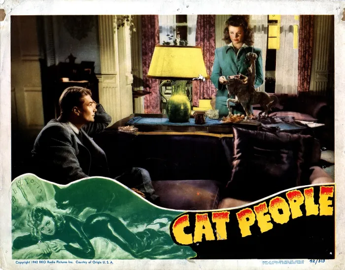 Framed Print : CAT PEOPLE, from left, Kent Smith, Simone Simon, 1942