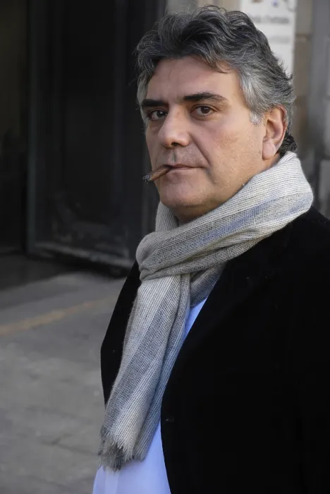 Framed Print : De CataldoGiancarlo (1956 - ). Italian writer. Oscar Elias / AISA / Everett Collection (189502)**US SALES ONLY**