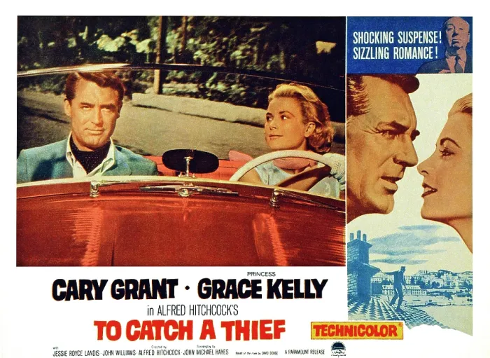 Framed Print : TO CATCH A THIEF, US lobbycard, from left: Cary Grant, Grace Kelly, 1955 Framed Print : TO CATCH A THIEF, US lobbycard, from left: Cary Grant, Grace Kelly, 1955