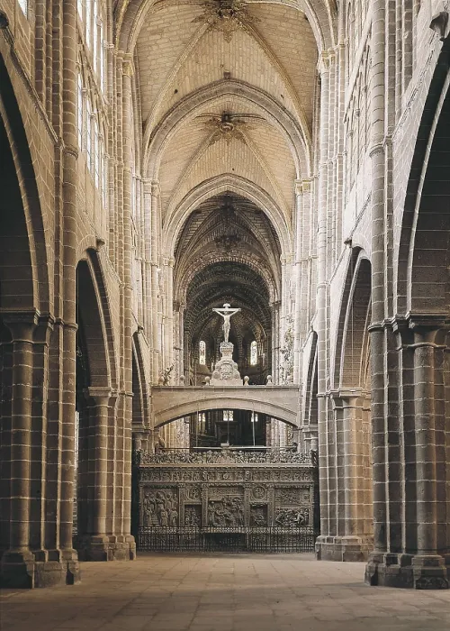 Framed Print : Cathedral of San Salvador. SPAIN. Avila. Cathedral of San Salvador. Central nave and retrochoir. Gothic art. Architecture. AISA / Everett Collection**US SALES ONLY**