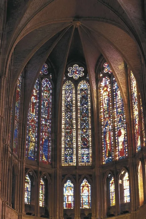 Framed Print : Cathedral of Santa Maria de Regla. 1205-1301. SPAIN. CASTILE AND LEON. Len. Cathedral. Stained glass windows of the Cathedral (13th c.). Gothic art. Glass window; Architecture
