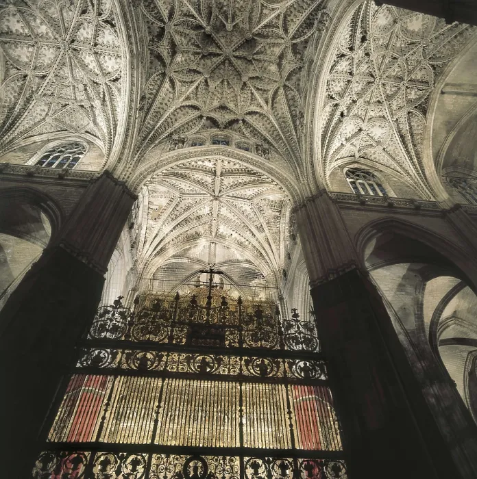 Framed Print : Cathedral of Sevilla. 1401-1568. SPAIN. ANDALUSIA. Sevilla. Cathedral. Main altar and bars by Fray Francisco de Salamanca. Gothic art. Architecture