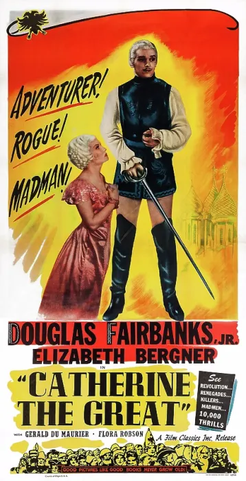 Framed Print : CATHERINE THE GREAT, (aka THE RISE OF CATHERINE THE GREAT), US poster, from left: Elisabeth Bergner, Douglas Fairbanks Jr. 1934 Framed Print : CATHERINE THE GREAT, (aka THE RISE OF CATHERINE THE GREAT), US poster, from left: Elisabeth Bergner, Douglas Fairbanks Jr. 1934