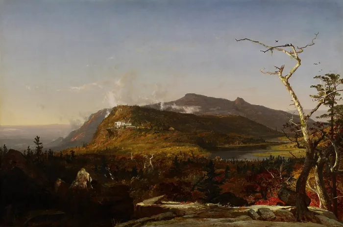 Framed Print : Catskill Mountain House, 1855, by Jasper Francis Cropsey, 1823-1900, Hudson River School, American painting, oil on canvas