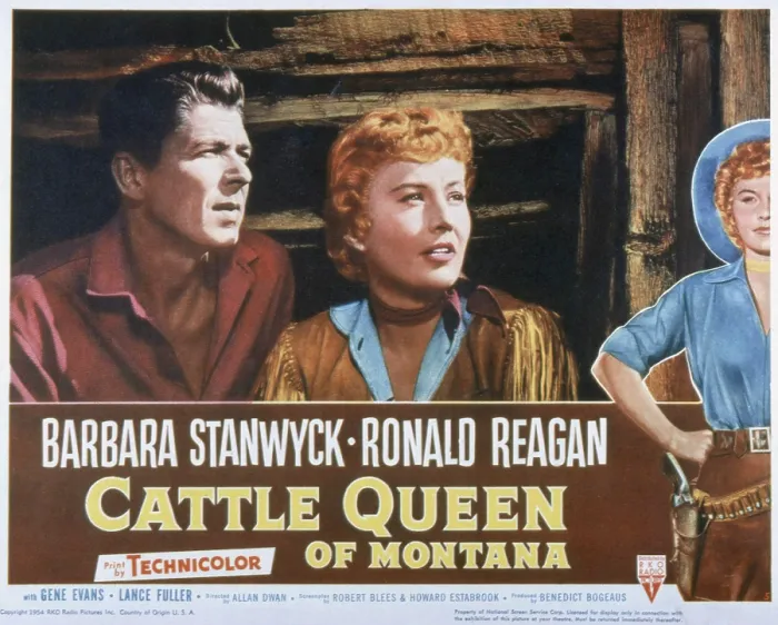 Framed Print : CATTLE QUEEN OF MONTANA, Ronald Reagan, Barbara Stanwyck, 1954 Framed Print : CATTLE QUEEN OF MONTANA, Ronald Reagan, Barbara Stanwyck, 1954