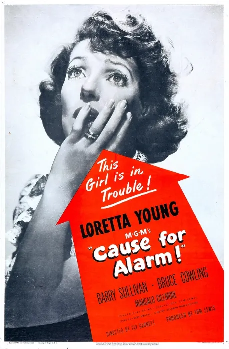 Framed Print : CAUSE FOR ALARM!, US poster, Loretta Young, 1951