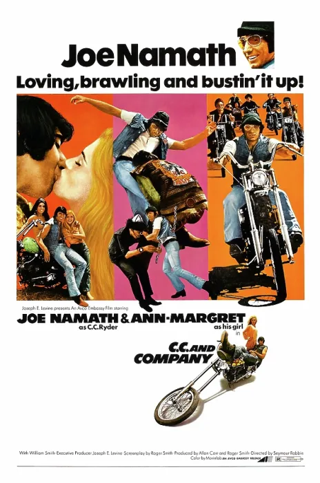 Framed Print : C.C. AND COMPANY, Joe Namath, Ann-Margret, 1970