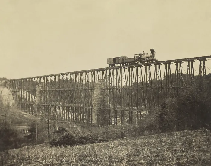 Framed Print : Cedar Creek Bridge as it was rebuilt by Union army engineers after it was burned by Confederate Troops on April 14, 1865 Framed Print : Cedar Creek Bridge as it was rebuilt by Union army engineers after it was burned by Confederate Troops on April 14, 1865