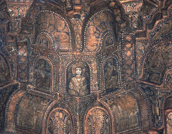 Framed Print : Ceiling of the Palatine Chapel, by Unknown Artist, 1140, 12th Century, tempera on canvas on wood - Italy, Sicily, Palermo, Palace of the Normans. Detail Framed Print : Ceiling of the Palatine Chapel, by Unknown Artist, 1140, 12th Century, tempera on canvas on wood - Italy, Sicily, Palermo, Palace of the Normans. Detail