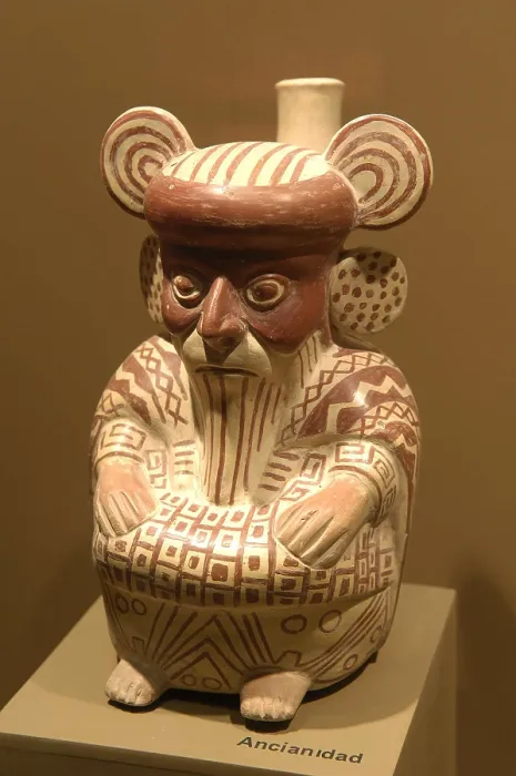 Framed Print : Ceramics depicting the stages of life (3rd c. AD). Old age. Moche or Mochica Art. PERU. Sipn. Royal Tombs of Sipn Museum. AISA / Everett Collection**US SALES ONLY**