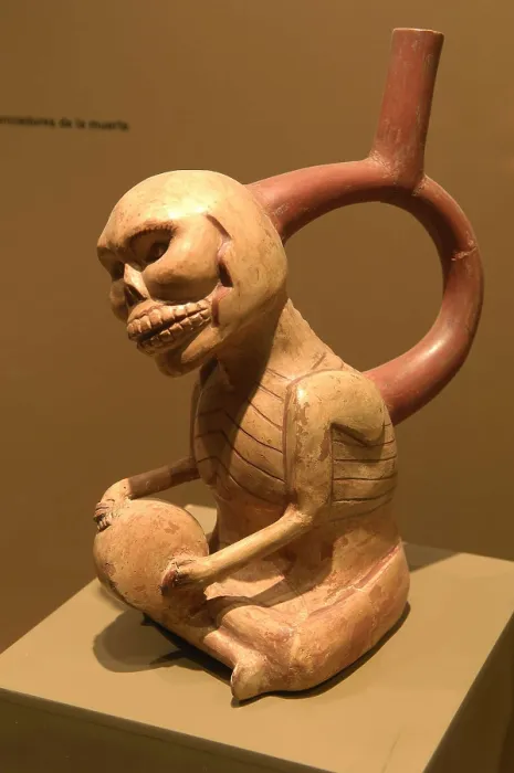Framed Print : Ceramics depicting the stages of life (3rd c. AD). Death. Moche or Mochica Art. PERU. Sipn. Royal Tombs of Sipn Museum. AISA / Everett Collection**US SALES ONLY**