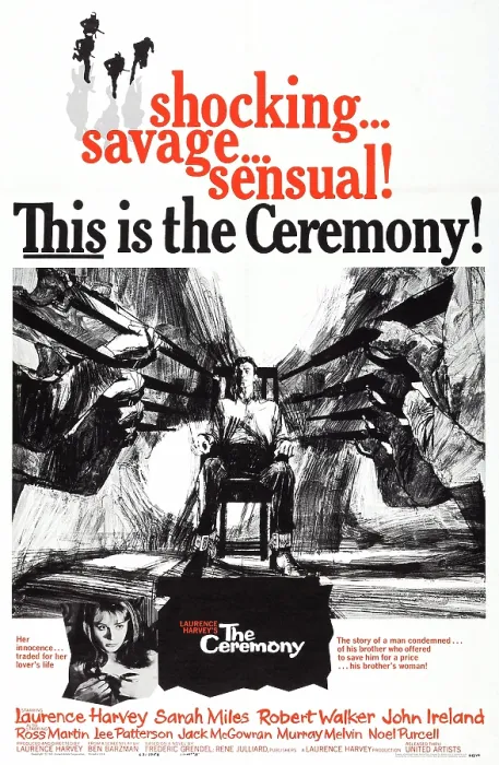 Framed Print : THE CEREMONY, US poster art, Sarah Miles, (left), Laurence Harvey, (center), 1963 Framed Print : THE CEREMONY, US poster art, Sarah Miles, (left), Laurence Harvey, (center), 1963