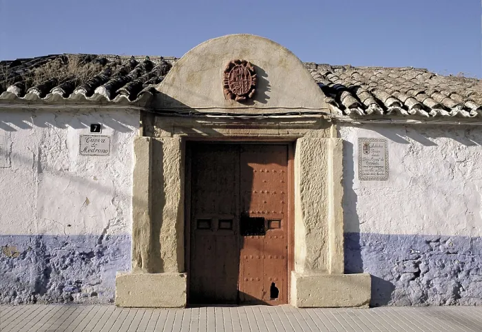 Framed Print : CERVANTES SAAVEDRA, Miguel de (1547-1616). House of Medrano's outside, place where Cervantes was imprisoned and where he started to write Don Quixote. SPAIN