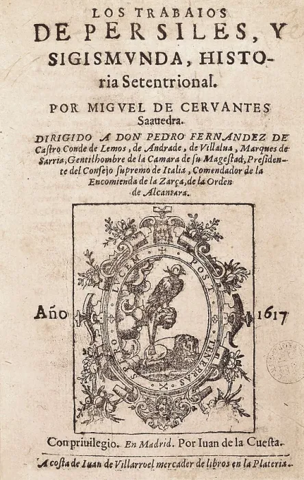 Framed Print : CERVANTES SAAVEDRA, Miguel de (1547-1616). 'Los Trabajos de Persiles y Segismunda'. Edition by Juan de la Cuesta. Madrid (1617). AISA / Everett Collection**US SALES ONLY** Framed Print : CERVANTES SAAVEDRA, Miguel de (1547-1616). 'Los Trabajos de Persiles y Segismunda'. Edition by Juan de la Cuesta. Madrid (1617). AISA / Everett Collection**US SALES ONLY**