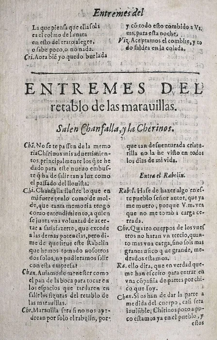 Framed Print : CERVANTES SAAVEDRA, Miguel de (1547-1616). 'Entrems del Retablo de las Maravillas' (The retable of wonders)