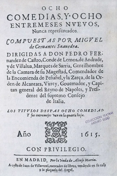 Framed Print : CERVANTES SAAVEDRA, Miguel de (1547-1616). 'Ocho Comedias y Ocho Entremeses Nuevos Nunca Representados' (Eight comedies and Eight Interludes)
