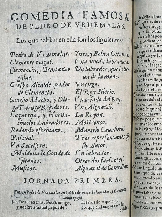 Framed Print : CERVANTES SAAVEDRA, Miguel de (1547-1616). 'Comedia Famosa de Pedro de Urdemalas'. Edition executed in Madrid in 1615. SPAIN. Barcelona. Theatre Institute