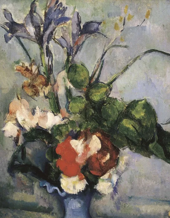 Framed Print : CEZANNE, Paul (1839-1906). The Blue Vase. 1885 - 1887. Detail of the flowers. Post-Impressionism. Oil on canvas. FRANCE. Paris. Muse d'Orsay (Orsay Museum) Framed Print : CEZANNE, Paul (1839-1906). The Blue Vase. 1885 - 1887. Detail of the flowers. Post-Impressionism. Oil on canvas. FRANCE. Paris. Muse d'Orsay (Orsay Museum)