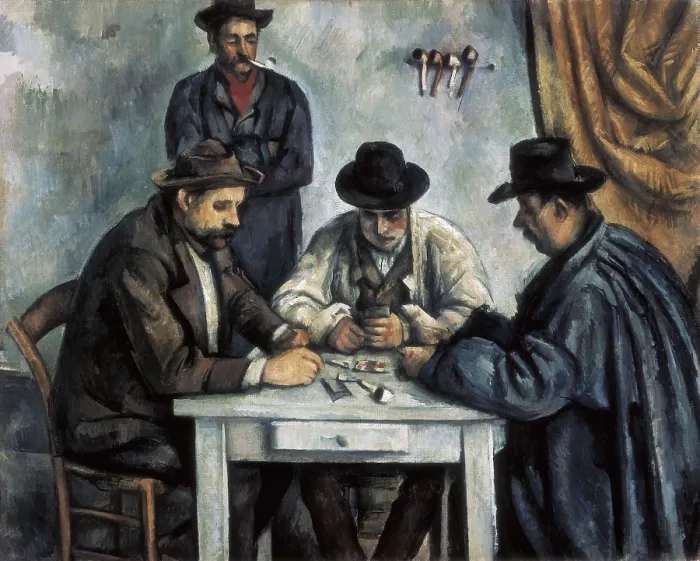 Framed Print : CEZANNE, Paul (1839-1906). The Card Players. 1890-1892. Post-Impressionism. Oil on canvas. UNITED STATES OF AMERICA. New York City. Metropolitan Museum of Art