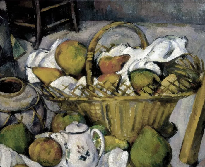 Framed Print : CEZANNE, Paul (1839-1906). Still Life with Basket. 1888 - 1890. Right detal. Basket with fruits. Post-Impressionism. Oil on canvas. FRANCE. Paris. Muse d'Orsay (Orsay Museum) Framed Print : CEZANNE, Paul (1839-1906). Still Life with Basket. 1888 - 1890. Right detal. Basket with fruits. Post-Impressionism. Oil on canvas. FRANCE. Paris. Muse d'Orsay (Orsay Museum)