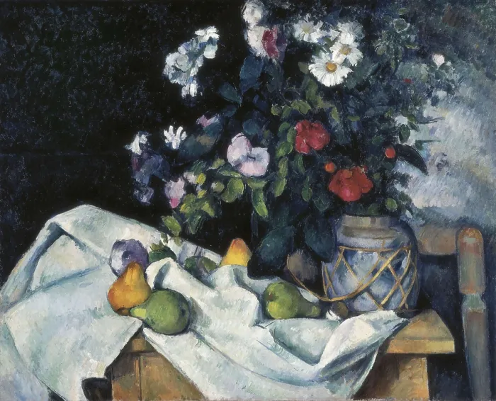 Framed Print : CEZANNE, Paul (1839-1906). Still Life with Flowers and Fruits. 1888-1890. Post-Impressionism. Oil on canvas. GERMANY. Berlin. New National Gallery Framed Print : CEZANNE, Paul (1839-1906). Still Life with Flowers and Fruits. 1888-1890. Post-Impressionism. Oil on canvas. GERMANY. Berlin. New National Gallery