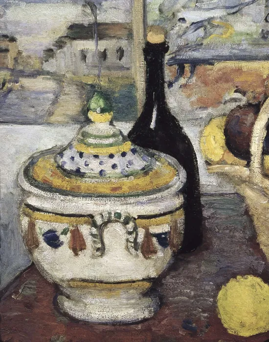 Framed Print : CEZANNE, Paul (1839-1906). Still Life with Tureen. 1895. Left detail of the tureen. Post-Impressionism. Oil on canvas. FRANCE. Paris. Muse d'Orsay (Orsay Museum) Framed Print : CEZANNE, Paul (1839-1906). Still Life with Tureen. 1895. Left detail of the tureen. Post-Impressionism. Oil on canvas. FRANCE. Paris. Muse d'Orsay (Orsay Museum)
