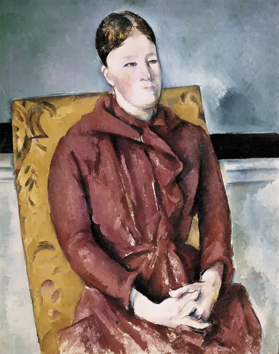 Framed Print : CEZANNE, Paul (1839-1906). Madame Cezanne in a Yellow Chair. 1893-1895. Post-Impressionism. Oil on canvas. UNITED STATES OF AMERICA. Chicago. Art Institute of Chicago