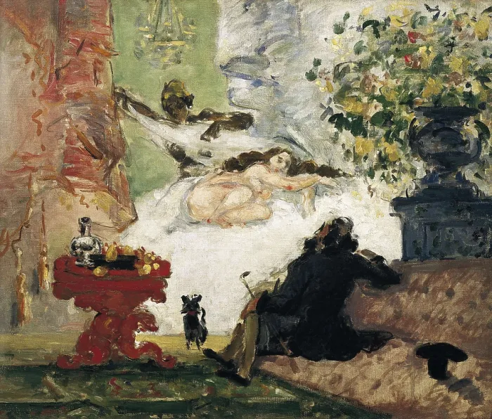 Framed Print : CEZANNE, Paul (1839-1906). A Modern Olympia (Une moderne Olympia). 1873 - 1874. Impressionism. Oil on canvas. FRANCE. Paris. Muse d'Orsay (Orsay Museum)