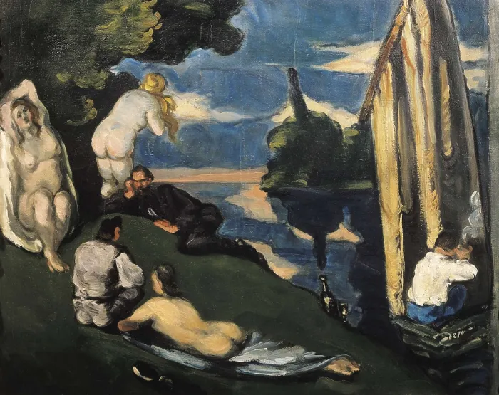 Framed Print : CEZANNE, Paul (1839-1906). Pastoral, or Idyll. 1870. Impressionism. Oil on canvas. FRANCE. Paris. Muse d'Orsay (Orsay Museum). AISA / Everett Collection**US SALES ONLY**
