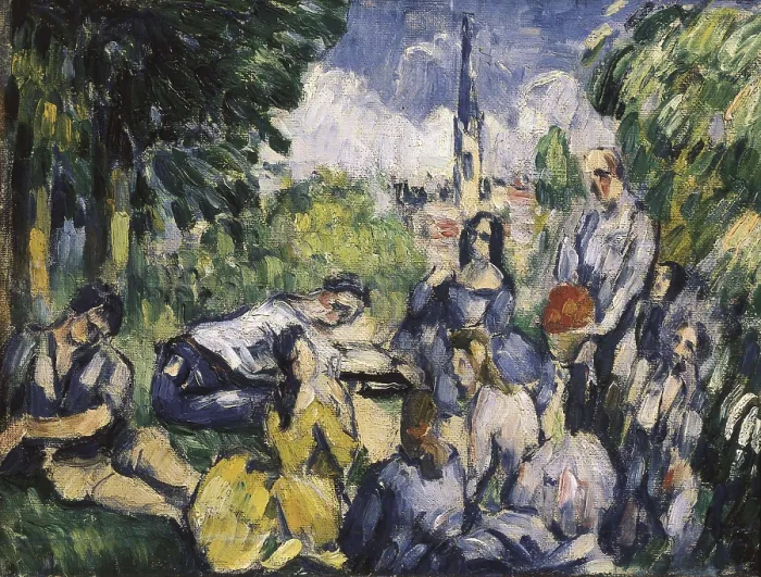 Framed Print : CEZANNE, Paul (1839-1906). The Picnic (Dejeuner sur l'Herbe). 1873-1878. Post-Impressionism. Oil on canvas. FRANCE. Paris. Orangerie Museum