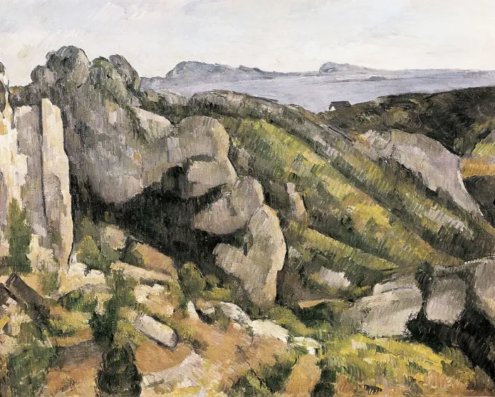 Framed Print : CEZANNE, Paul (1839-1906). Rocks at L'Estaque. 1882. Post-Impressionism. Oil on canvas. BRAZIL. Sao Paulo. Sao Paulo Museum of Art. AISA / Everett Collection**US SALES ONLY**