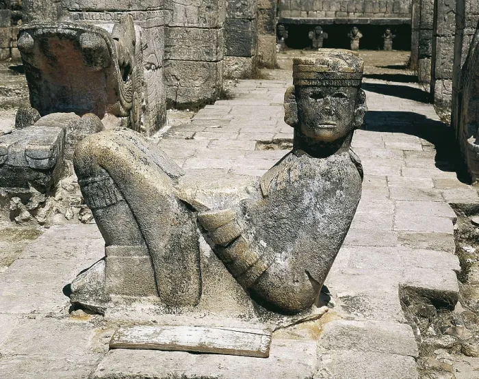 Framed Print : Chac-Mool. ca. 12th c. MEXICO. YUCATN. Chichn Itz. Figure located in the Temple of the Warriors. Maya art. AISA / Everett Collection**US SALES ONLY**