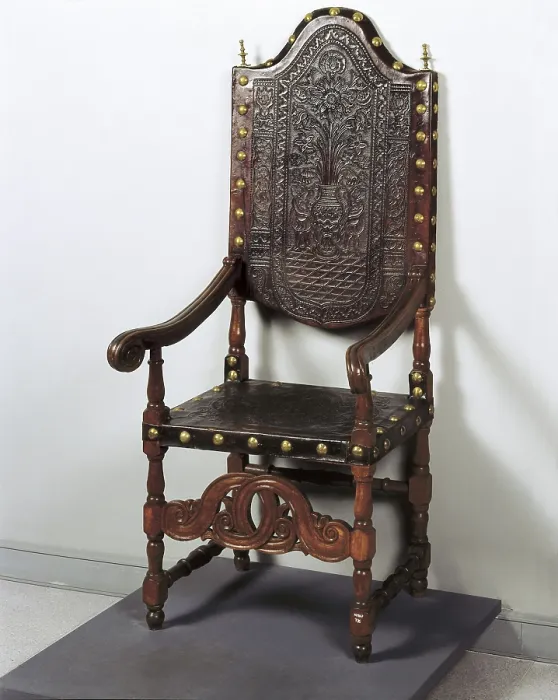 Framed Print : Chair with engraved leather. Architecture. SPAIN. Igualada. Museu de la Pell dIgualada. AISA / Everett Collection (84383)**US SALES ONLY** Framed Print : Chair with engraved leather. Architecture. SPAIN. Igualada. Museu de la Pell dIgualada. AISA / Everett Collection (84383)**US SALES ONLY**