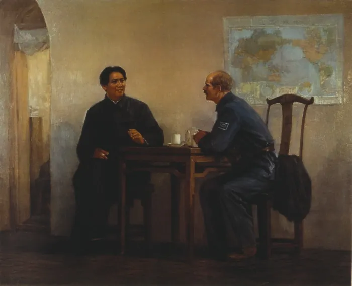 Framed Print : Chairman Mao meets with comrade Norman Bethune Framed Print : Chairman Mao meets with comrade Norman Bethune