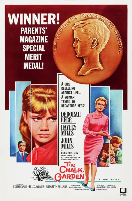 Framed Print : THE CHALK GARDEN, US poster art, John Mills, Haley Hills, Deborah Kerr, 1964