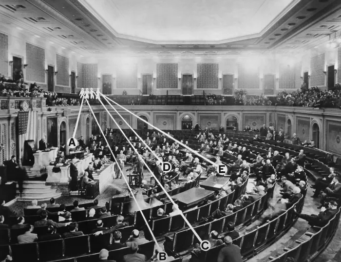 Framed Print : Chamber of the House of Representatives, where Puerto Rican nationalists shot 5 Congressmen Framed Print : Chamber of the House of Representatives, where Puerto Rican nationalists shot 5 Congressmen
