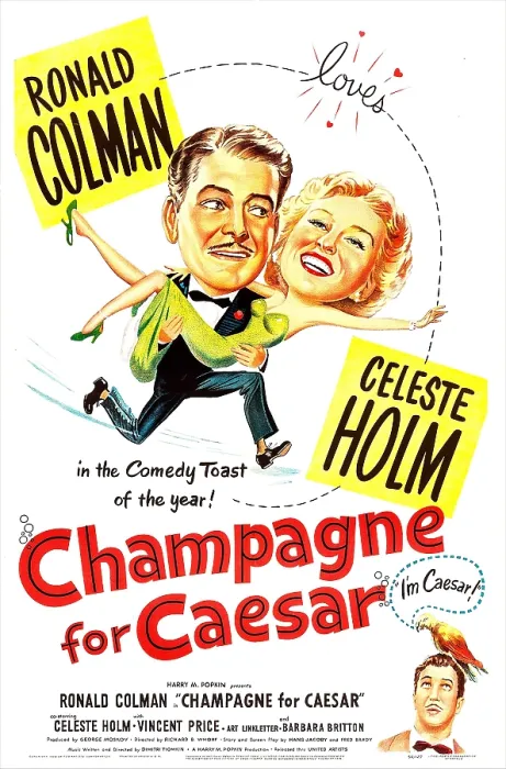 Framed Print : CHAMPAGNE FOR CAESAR, US poster, top from left: Ronald Colman, Celeste Holm, bottom right: Vincent Price, 1950