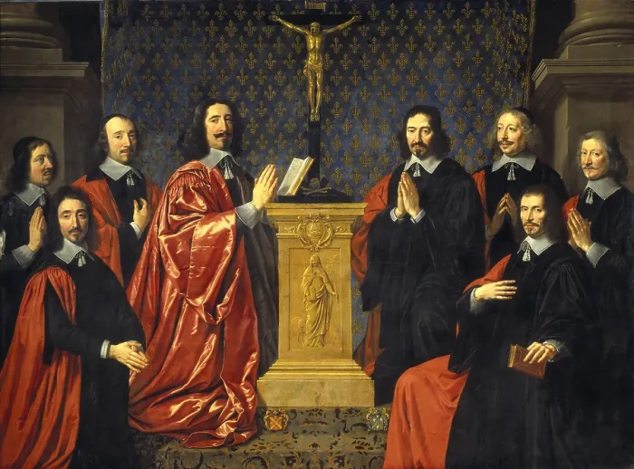 Framed Print : CHAMPAIGNE, Philippe de (1602-1674). The Prevot des Marchands and the echevins of the city of Paris. 1648. Classicism. Oil on canvas. FRANCE. Paris. Louvre Museum